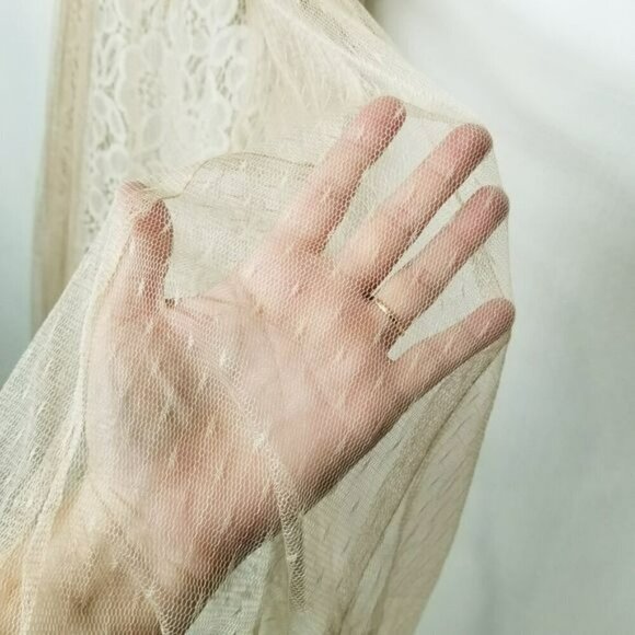 Ryu Modcloth Time & Grace Dress in Champagne Whimsical Romantic Lace Bow Size S‎ - Picture 4 of 12